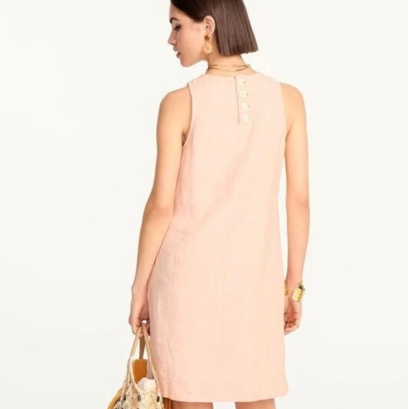 J.Crew Light Pink Coral Tunic Linen Shift Dress Size Small - Picture 3 of 10